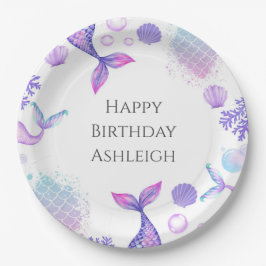 Lila Mermaid Themed Geburtstagspartei Pappteller