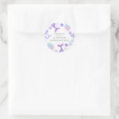 Lila Mermaid Themed Geburtstagsparty Sticker (Tasche)