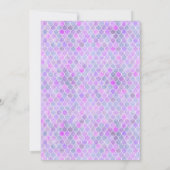 Lila Mermaid Themed Girl Geburtstagsaufenthalt Einladung (Rückseite)