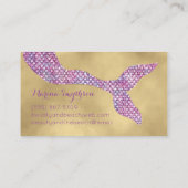 Lila Mermaid-Visitenkarte Gold und Sequin-Glasur Visitenkarte (Rückseite)
