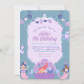 Lila Mermaid zum Geburtstag Einladung (Vorderseite)