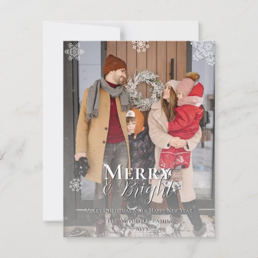 Lila Merry und Bright Schneeflocken Weihnachten Fo (Vorderseite)