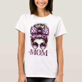 Lila Messy Bun Mama Ehefrau Boss T-Shirt