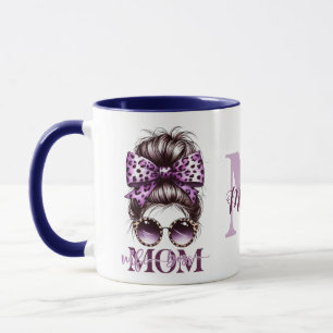 Lila Messy Bun Mama Ehefrau Boss Tasse
