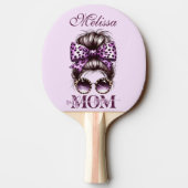 Lila Messy Bun Mama Ehefrau Boss Tischtennis Schläger (Rückseite)