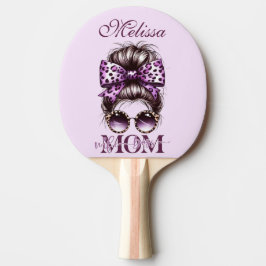 Lila Messy Bun Mama Ehefrau Boss Tischtennis Schläger