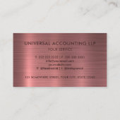 Lila Metalldesign im benutzerdefinierten Rosa, Ber Visitenkarte (Rückseite)