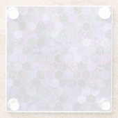 Lila Metallfolien-Glitzerbienenwabenluxusmuster Glasuntersetzer (Rückseite)