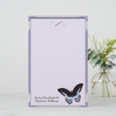 Lila Metallic Butterfly Briefpapier (Stehend Vorderseite)