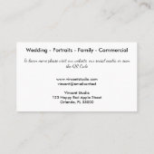 Lila Metallic Gold Glitzer QR Code Fotografie Visitenkarte (Rückseite)