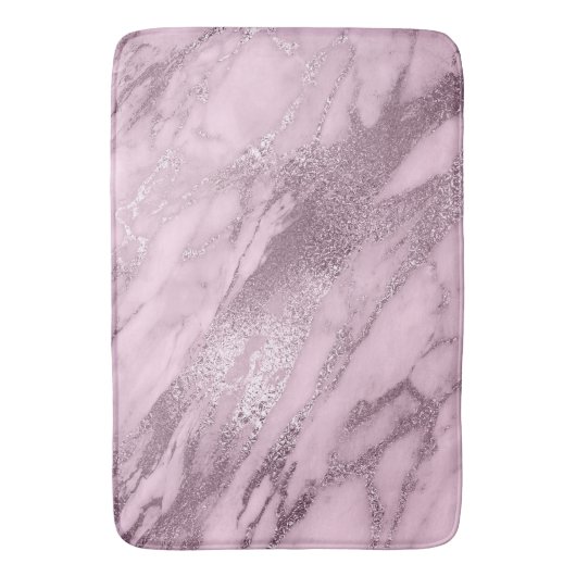 Lila Metallic Lilac Mauve Marble Stone Metallic Badematte (Vorderseite Vertikal)
