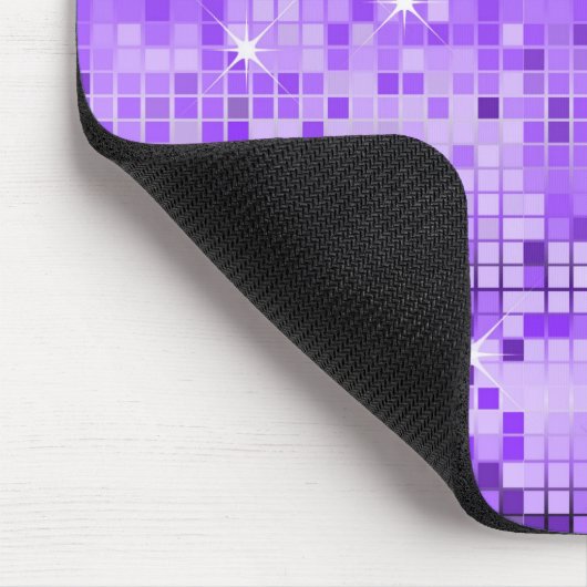Lila Metallic-Sequins sehen Disco-Mirror-Bling Mousepad (Ecke)
