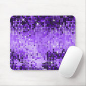Lila Metallic-Sequins sehen Disco-Mirror-Bling Mousepad (Mit Mouse)