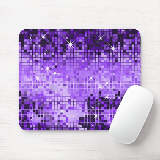 Lila Metallic-Sequins sehen Disco-Mirror-Bling Mousepad (Mit Mouse)