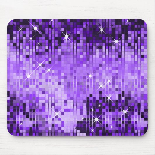 Lila Metallic-Sequins sehen Disco-Mirror-Bling Mousepad (Vorne)