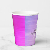 Lila Metallic Stilvolle Monogram Paper Cups Pappbecher (Rechts)
