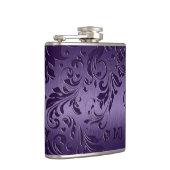 Lila Metallic-Textur und Blumenspitze Flachmann (Rechts)