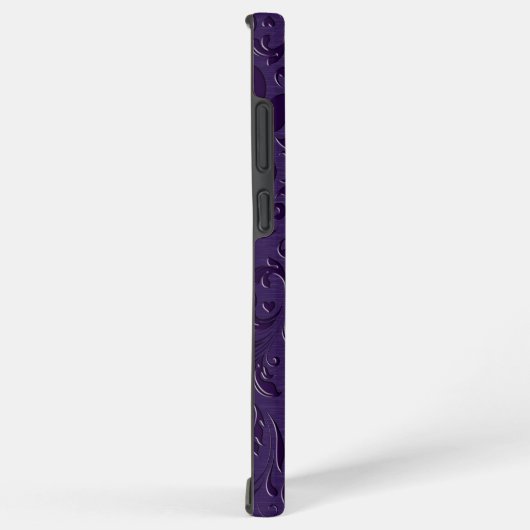 Lila Metallic-Textur und Blumenspitze Samsung Galaxy Hülle (Rechte Seite)