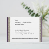 Lila Metallic- und Silber-UAWG RSVP Karte (Stehend Vorderseite)