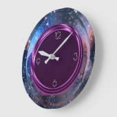 Lila Metallik, Galaxie-Stars für Weltraumreisen Große Wanduhr (Winkel)