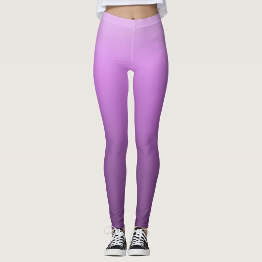 Lila metallische Imitat Foil Gradient oder Ombre Leggings (Vorderseite)
