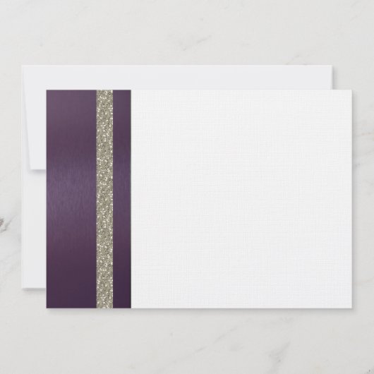 Lila metallische und silberne Abendessen-Einladung Einladung (Rückseite)