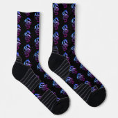 Lila Metallischer Drache Socken (Rechts)