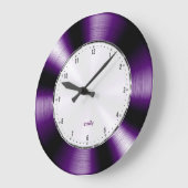 Lila metallischer Look Große Wanduhr (Winkel)