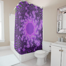 Lila metallischer Sunburst Duschvorhang