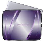 Lila, metallisches, glattes Stahlmuster Laptopschutzhülle (Vorderseite)