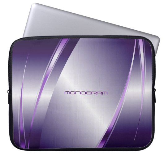 Lila, metallisches, glattes Stahlmuster Laptopschutzhülle (Vorderseite)