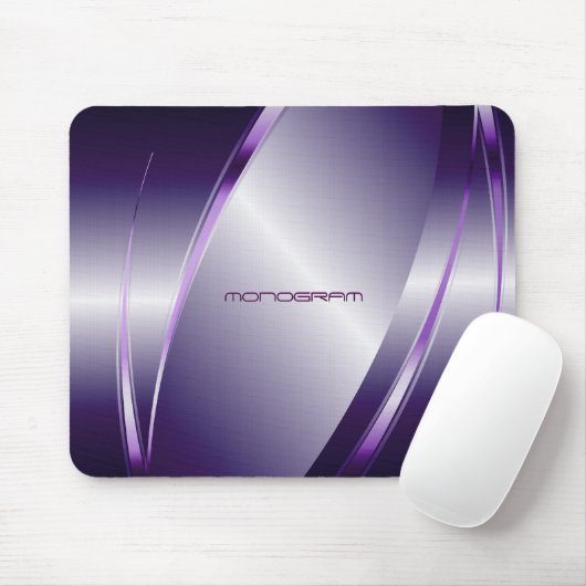 Lila, metallisches, glattes Stahlmuster Mousepad (Mit Mouse)