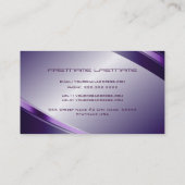 Lila, metallisches, glattes Stahlmuster Visitenkarte (Rückseite)