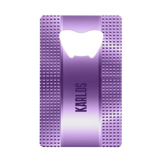 Lila Metallstruktur Geldbeutel Flaschenöffner (Vorderseite)