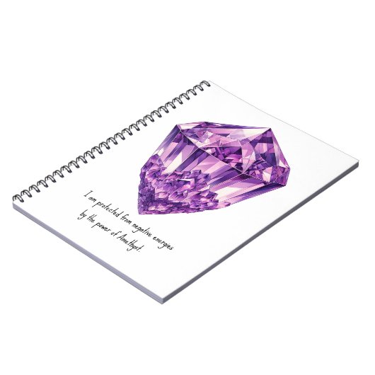 Lila metaphysische Affirmation des Amethyst Notizblock (Linke Seite)