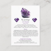 Lila metaphysische Eigenschaften des Amethyst Visitenkarte (Rückseite)