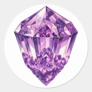 Lila metaphysische Energie aus dem Amethyst Runder Aufkleber