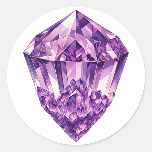 Lila metaphysische Energie aus dem Amethyst Runder Aufkleber (Vorderseite)