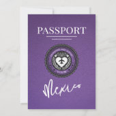 Lila Mexiko-Pass Einladung (Rückseite)