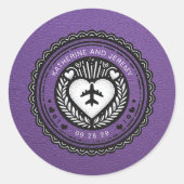 Lila Mexiko-Pass Runder Aufkleber (Vorderseite)