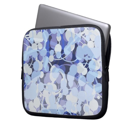 Lila Mikroben-Muster Laptopschutzhülle (Vorderseite Links)