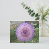 Lila Milchdistel Postkarte (Stehend Vorderseite)