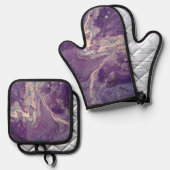 Lila Milchstraße Ofenhandschuh & Topflappen-Set (Vorderseite/Rückseite)
