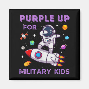 Lila Militär Kinder Astronaut Lustig Militär Magnet