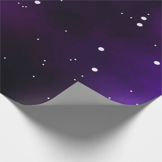 Lila Milkyway Galaxy NightSky Illustration Geschenkpapier (Ecke)
