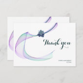 Lila Mini Floral Danke Karte (Vorne/Hinten)