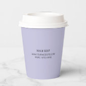 Lila Minimal-Business-Logo Pappbecher (Rückseite)