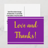 Lila, Minimal & elegant "Liebe und Dank!" Karte (Vorne/Hinten)