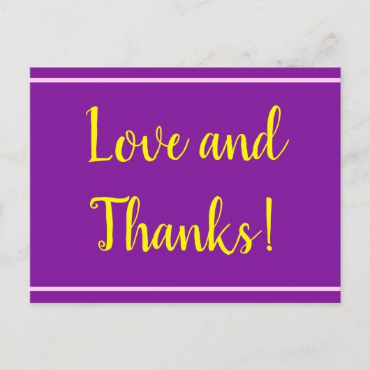 Lila, Minimal & elegant "Liebe und Dank!" Karte (Vorderseite)