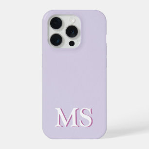 Lila Minimal Monogramm iPhone-Hülle iPhone 15 Pro Hülle